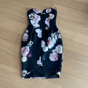 Keepsake the Label Floral and Black Cocktail Dress